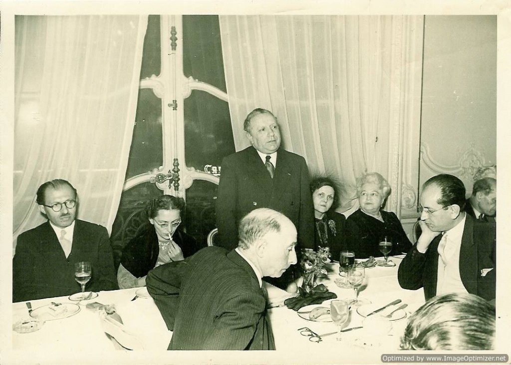 Menachem Begin at a dinner at Isidore Franckel's apartment photo of Menachem Begin at dinner at Isidore Franckel's apartment